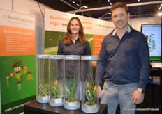 Sabine Robben and Tim Weijs of NovaCropControl did the honours at the stand on Wednesday afternoon.                       